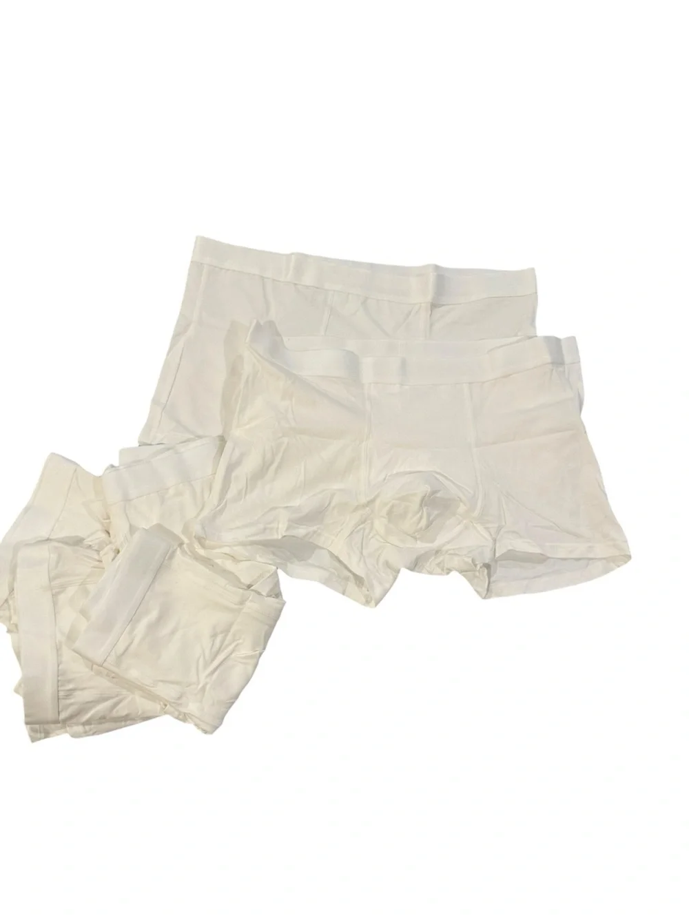 Men's White Cotton Boxer Briefs - Pack of 6 Sz L
